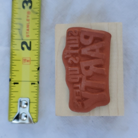 5/$10 Surfs Up Let's Party Wood Stamp - Picture 2 of 2